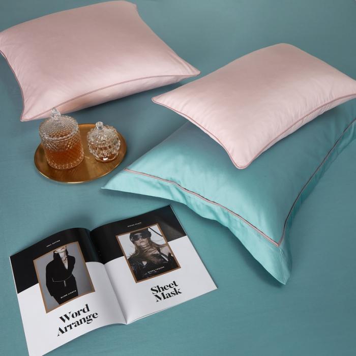 91家纺网 家纺一手货源 找家纺 50支50S纯色长绒棉四件套可选七件套可定制直播爆款 宁香