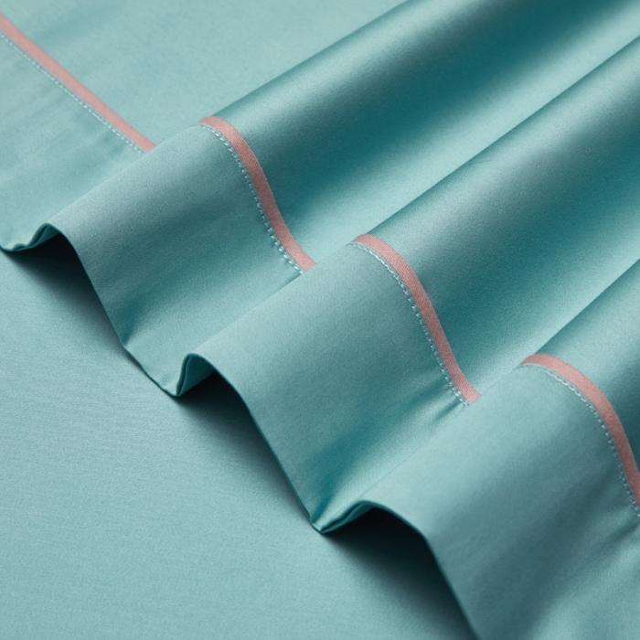 91家纺网 家纺一手货源 找家纺 50支50S纯色长绒棉四件套可选七件套可定制直播爆款 宁香