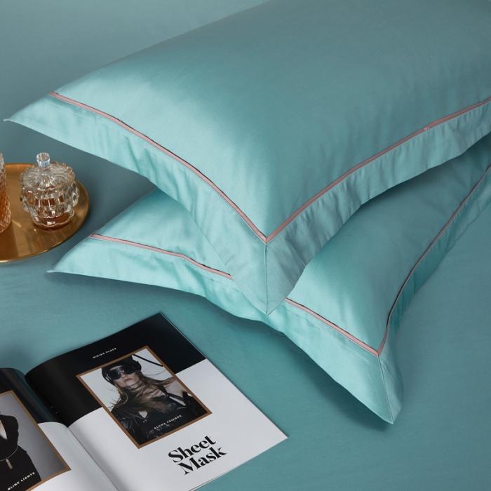 91家纺网 家纺一手货源 找家纺 50支50S纯色长绒棉四件套可选七件套可定制直播爆款 宁香