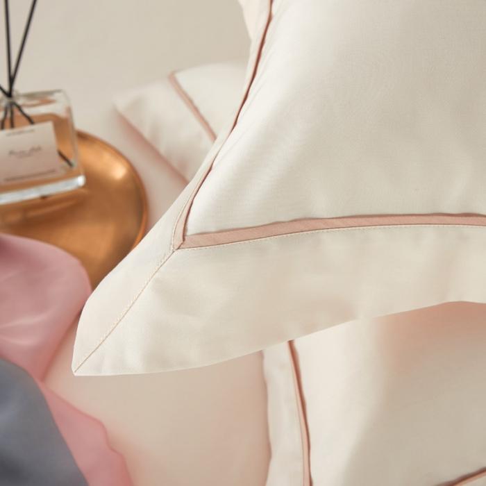 91家纺网 家纺一手货源 找家纺 50支50S纯色长绒棉四件套可选七件套可定制直播爆款 原味