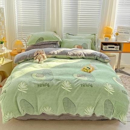 91家纺网 家纺一手货源 找家纺 （总）宜家坊 2023新款高克重立体雪花绒四件套 系列一