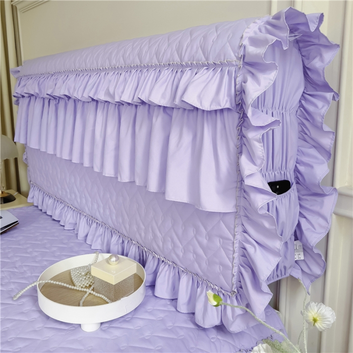 91家纺网 家纺一手货源 找家纺 十个点 2024新款水洗棉磨毛星辰单品套件系列 床头罩 紫色