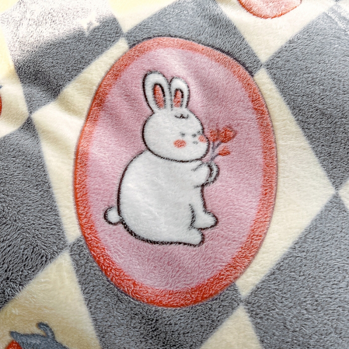 91家纺网 家纺一手货源 找家纺 宜家坊 2023新款高克重立体雪花绒四件套 系列一 幸运兔