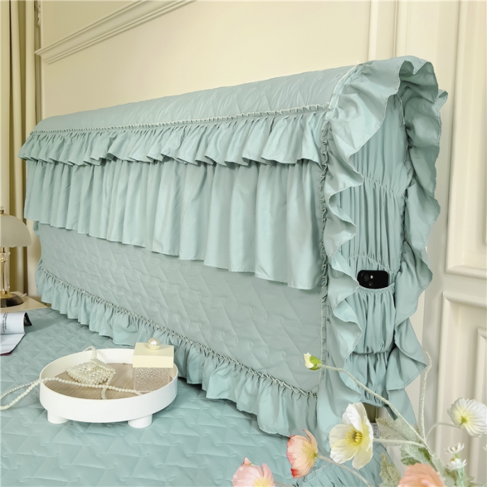 91家纺网 家纺一手货源 找家纺 十个点 2024新款水洗棉磨毛星辰单品套件系列 床头罩 水兰