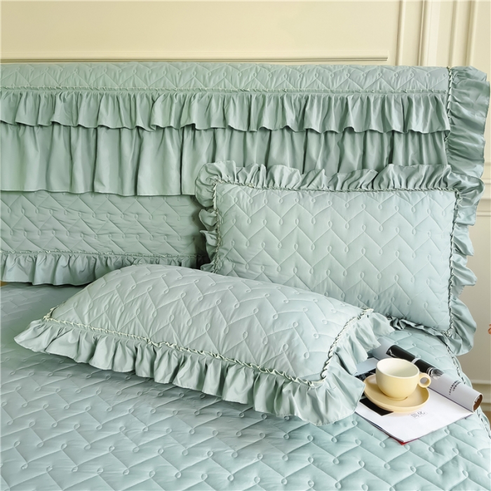 91家纺网 家纺一手货源 找家纺 十个点 2024新款水洗棉磨毛星辰单品套件系列 床头罩 水兰