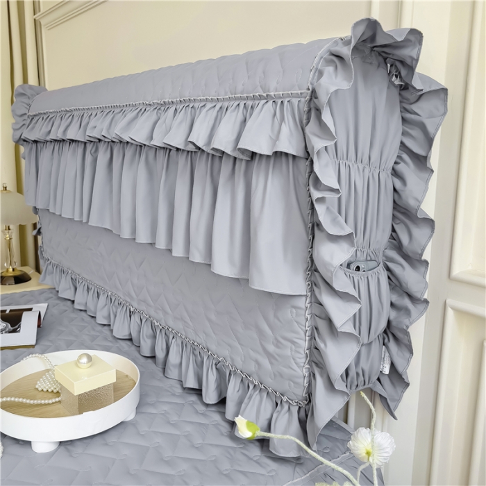 91家纺网 家纺一手货源 找家纺 十个点 2024新款水洗棉磨毛星辰单品套件系列 床头罩 灰色