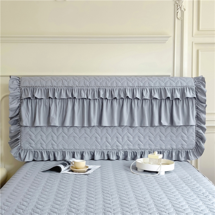 91家纺网 家纺一手货源 找家纺 十个点 2024新款水洗棉磨毛星辰单品套件系列 床头罩 灰色