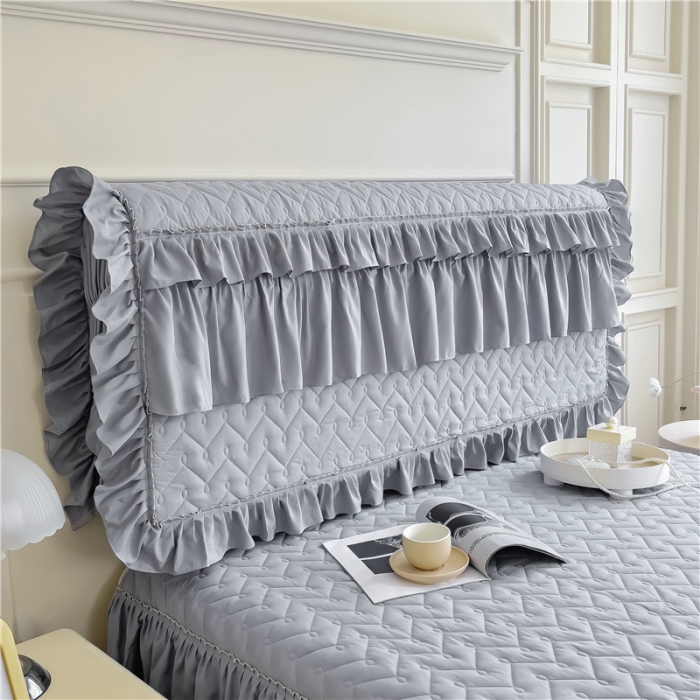 91家纺网 家纺一手货源 找家纺 十个点 2024新款水洗棉磨毛星辰单品套件系列 床头罩 灰色