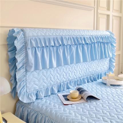 十个点 2024新款水洗棉磨毛星辰单品套件系列 床头罩 湖蓝