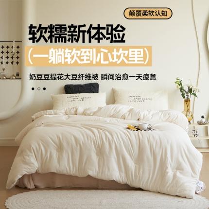 91家纺网 家纺一手货源 找家纺 （总）巴宝路 2025新款奶豆豆提花大豆纤维被被子被芯
