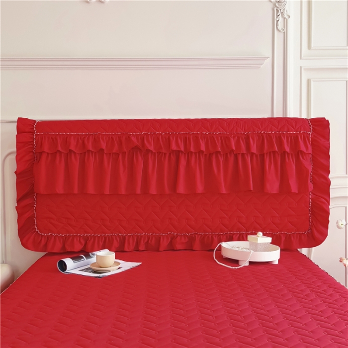 91家纺网 家纺一手货源 找家纺 十个点 2024新款水洗棉磨毛星辰单品套件系列 床头罩 大红