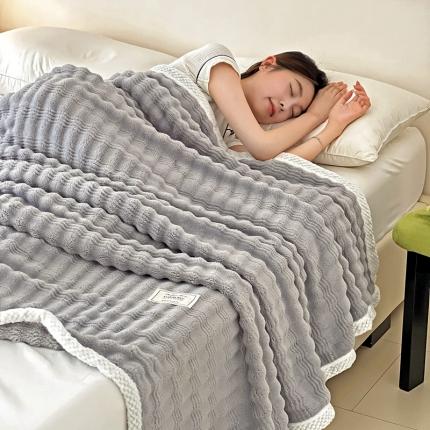 法澳 2024新款A类仿兔毛绒300克牛奶绒多功能盖毯空调毯毛毯