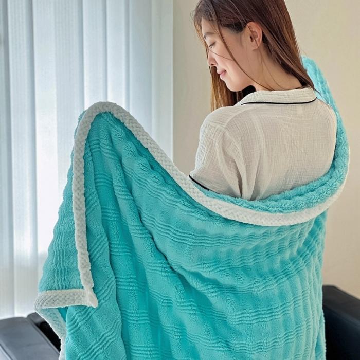 91家纺网 家纺一手货源 找家纺 法澳 2024新款A类仿兔毛绒300克牛奶绒多功能盖毯空调毯毛毯