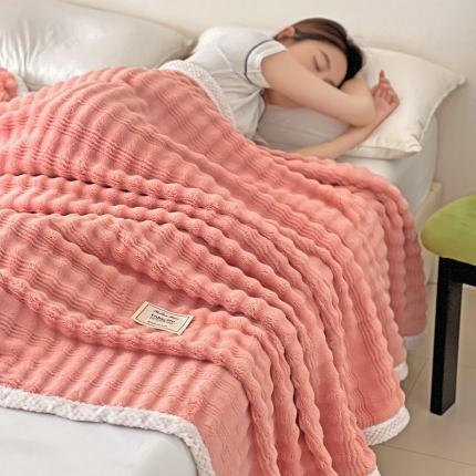 法澳 2024新款A类仿兔毛绒300克牛奶绒多功能盖毯空调毯毛毯