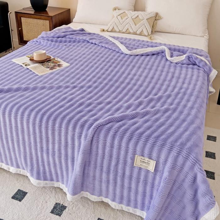 91家纺网 家纺一手货源 找家纺 法澳 2024新款A类仿兔毛绒300克牛奶绒多功能盖毯空调毯毛毯