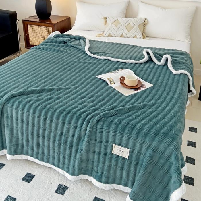 91家纺网 家纺一手货源 找家纺 法澳 2024新款A类仿兔毛绒300克牛奶绒多功能盖毯空调毯毛毯