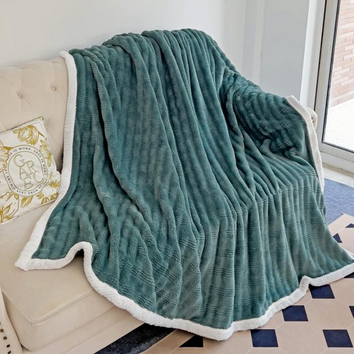 91家纺网 家纺一手货源 找家纺 法澳 2024新款A类仿兔毛绒300克牛奶绒多功能盖毯空调毯毛毯