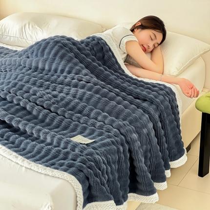 法澳 2024新款A类仿兔毛绒300克牛奶绒多功能盖毯空调毯毛毯