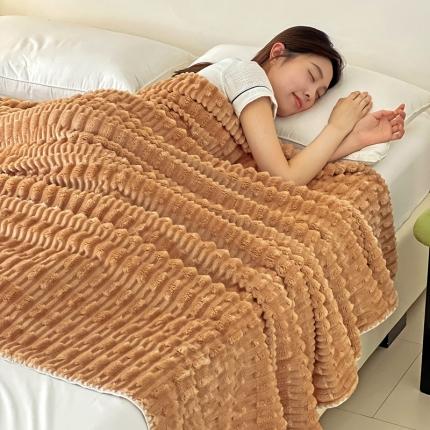 法澳 2024新款A类仿兔毛绒300克牛奶绒多功能盖毯空调毯毛毯