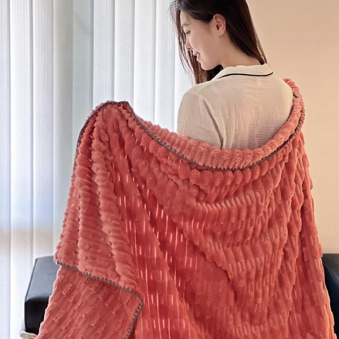 91家纺网 家纺一手货源 找家纺 法澳 2024新款A类仿兔毛绒300克牛奶绒多功能盖毯空调毯毛毯