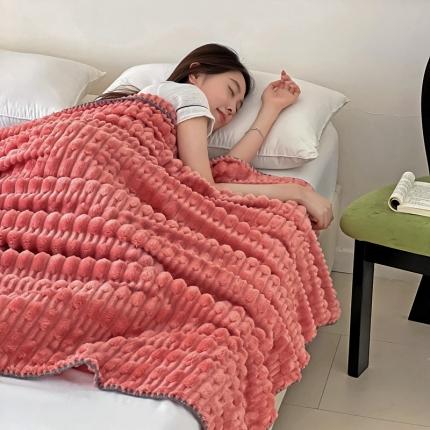 法澳 2024新款A类仿兔毛绒300克牛奶绒多功能盖毯空调毯毛毯