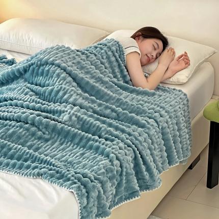 法澳 2024新款A类仿兔毛绒300克牛奶绒多功能盖毯空调毯毛毯