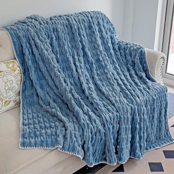 91家纺网 家纺一手货源 找家纺 法澳 2024新款A类仿兔毛绒300克牛奶绒多功能盖毯空调毯毛毯