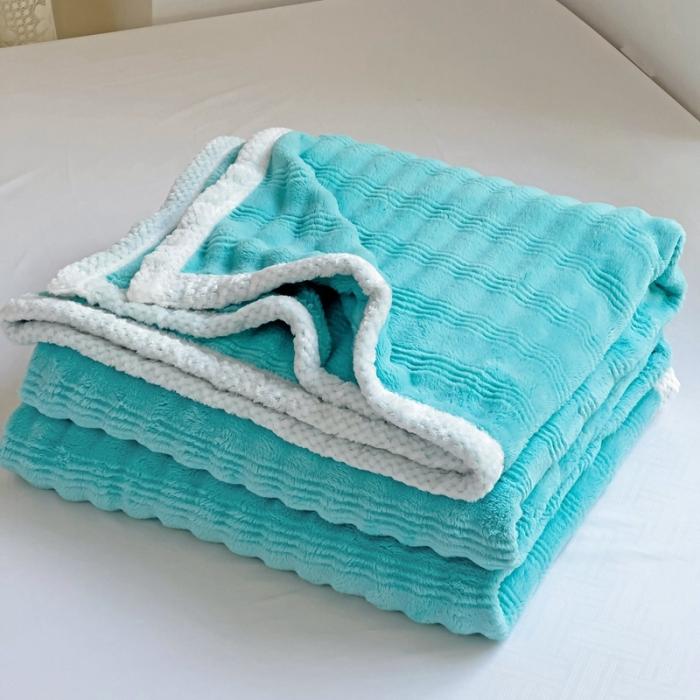 91家纺网 家纺一手货源 找家纺 法澳 2024新款A类仿兔毛绒300克牛奶绒多功能盖毯空调毯毛毯