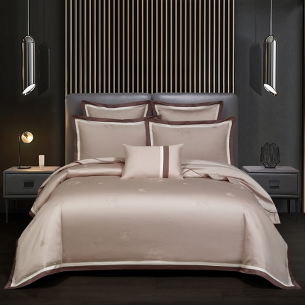 91家纺网 家纺一手货源 找家纺 100支100S全棉提花四件套可配七件套可定制长绒棉直播爆款