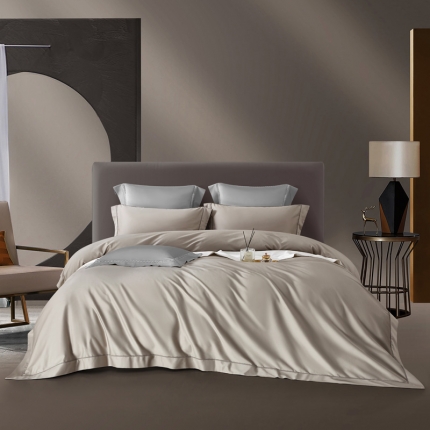 91家纺网 家纺一手货源 找家纺 50支50S纯色长绒棉四件套可选七件套可定制直播爆款