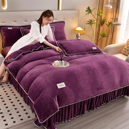 91家纺网 家纺一手货源 找家纺 （总）雨洋家纺 2025新款纯色牛奶绒四件套