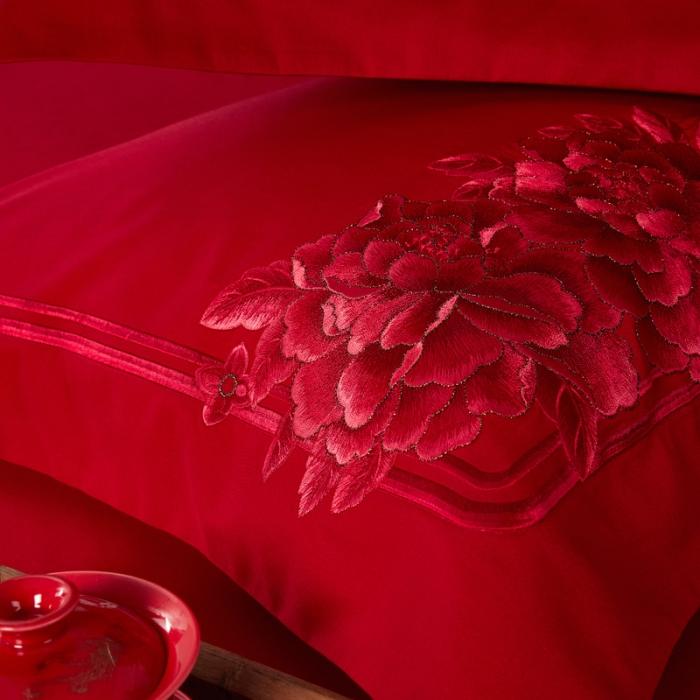 91家纺网 家纺一手货源 找家纺 （总）婚庆四件套长绒棉全棉刺绣可选六件套结婚喜庆