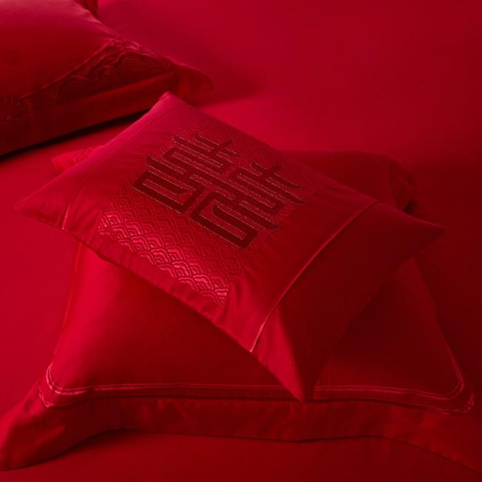 91家纺网 家纺一手货源 找家纺 （总）婚庆四件套长绒棉全棉刺绣可选六件套结婚喜庆