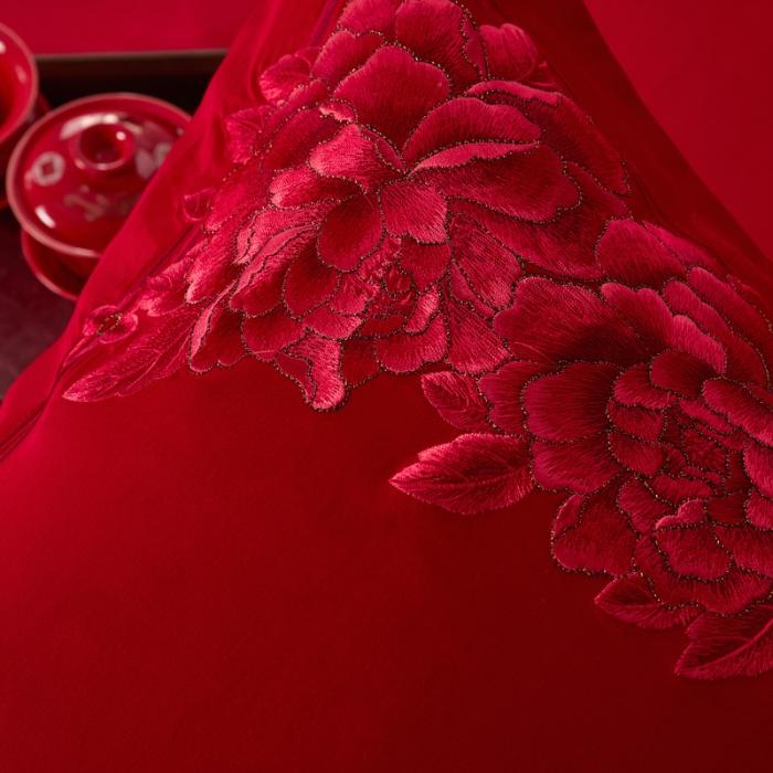 91家纺网 家纺一手货源 找家纺 （总）婚庆四件套长绒棉全棉刺绣可选六件套结婚喜庆