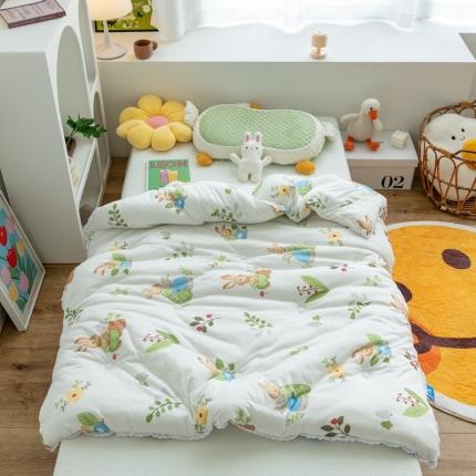 91家纺网 家纺一手货源 找家纺 心卓婴童馆 2025新款针织棉印花被子系列-儿童款 小兔团子