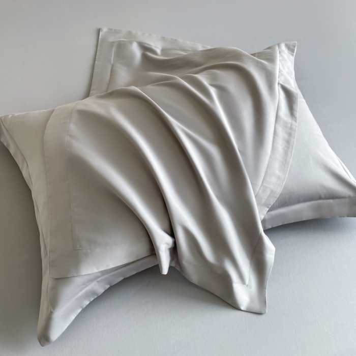 91家纺网 家纺一手货源 找家纺 50支贡缎轻奢刺绣床笠全棉床罩三件套防滑床垫套罩 Laura刺绣-典雅灰