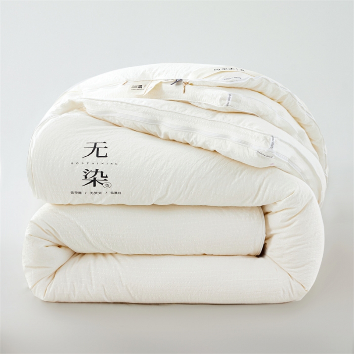 91家纺网 家纺一手货源 找家纺 创优家纺 2025新款子母被 白色-米白边