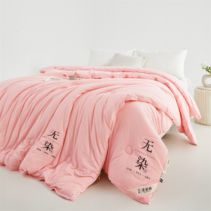 91家纺网 家纺一手货源 找家纺 创优家纺 2025新款子母被 粉玉色