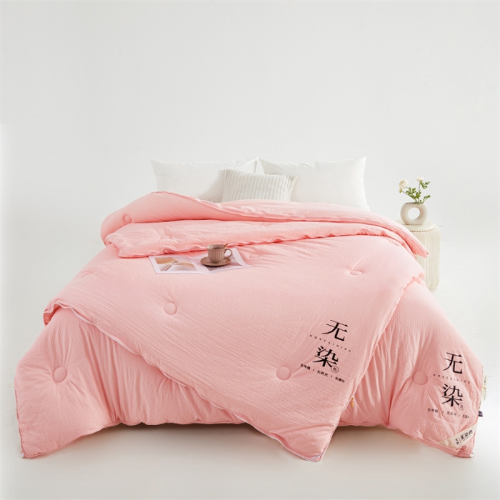 91家纺网 家纺一手货源 找家纺 创优家纺 2025新款子母被 粉玉色