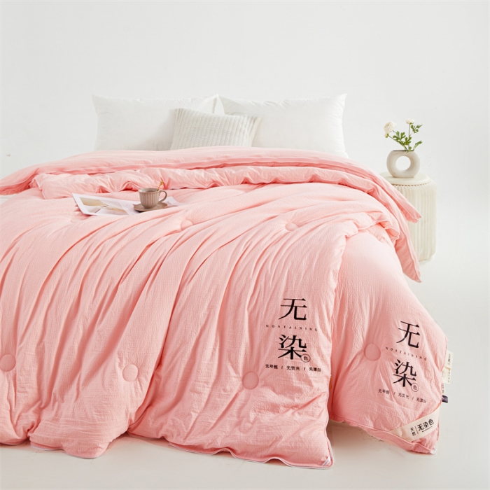 91家纺网 家纺一手货源 找家纺 创优家纺 2025新款子母被 粉玉色