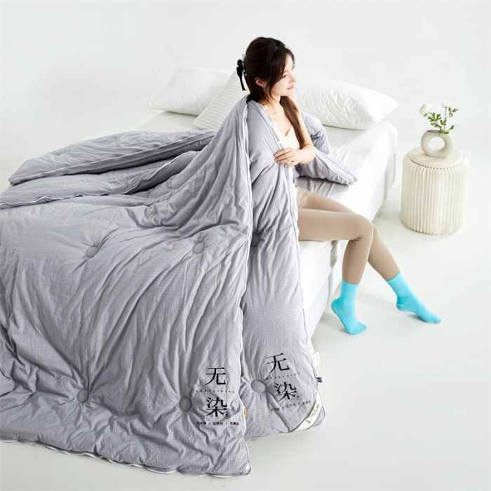 91家纺网 家纺一手货源 找家纺 创优家纺 2025新款子母被 灰色