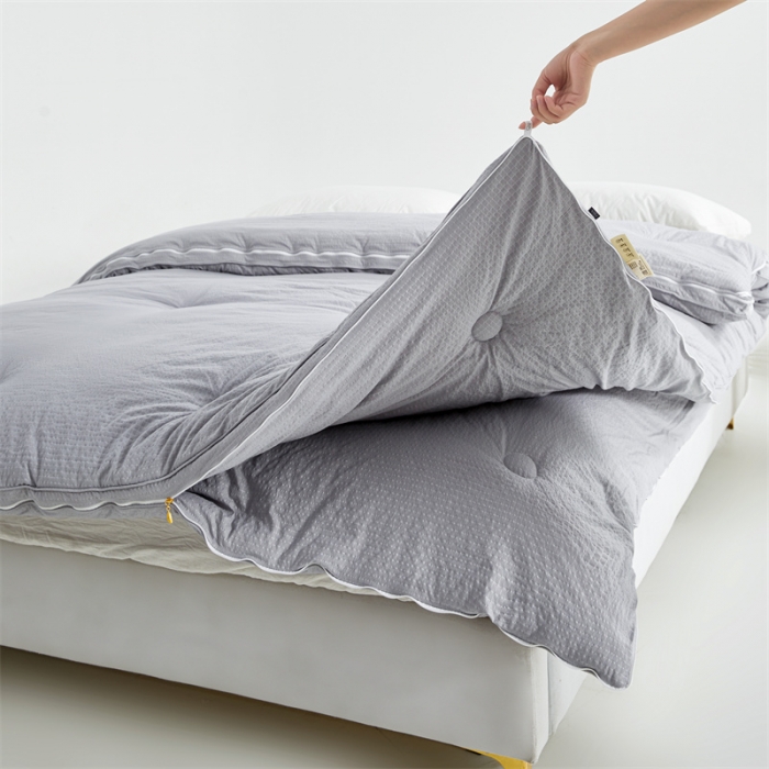 91家纺网 家纺一手货源 找家纺 创优家纺 2025新款子母被 灰色