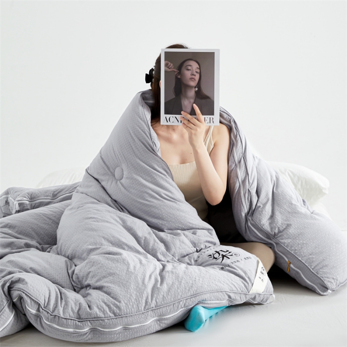 91家纺网 家纺一手货源 找家纺 创优家纺 2025新款子母被 灰色