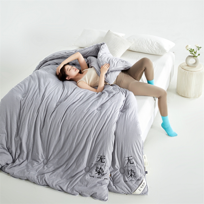 91家纺网 家纺一手货源 找家纺 创优家纺 2025新款子母被 灰色