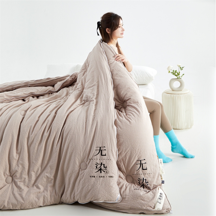 91家纺网 家纺一手货源 找家纺 创优家纺 2025新款子母被 卡其色