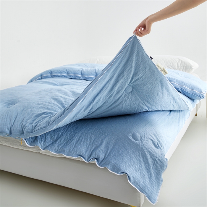 91家纺网 家纺一手货源 找家纺 创优家纺 2025新款子母被 蓝色