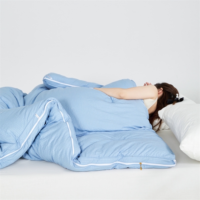 91家纺网 家纺一手货源 找家纺 创优家纺 2025新款子母被 蓝色