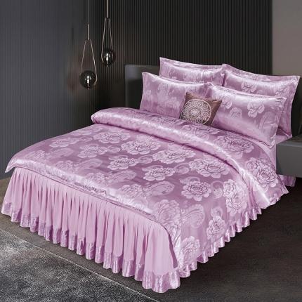 91家纺网 家纺一手货源 找家纺 （总）莱欧纳 2025新款欧式提花床裙四件套