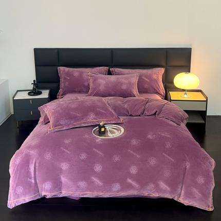 91家纺网 家纺一手货源 找家纺 （总）慕希 2024新款一字秀牛奶绒婴儿绒保暖绒四件套