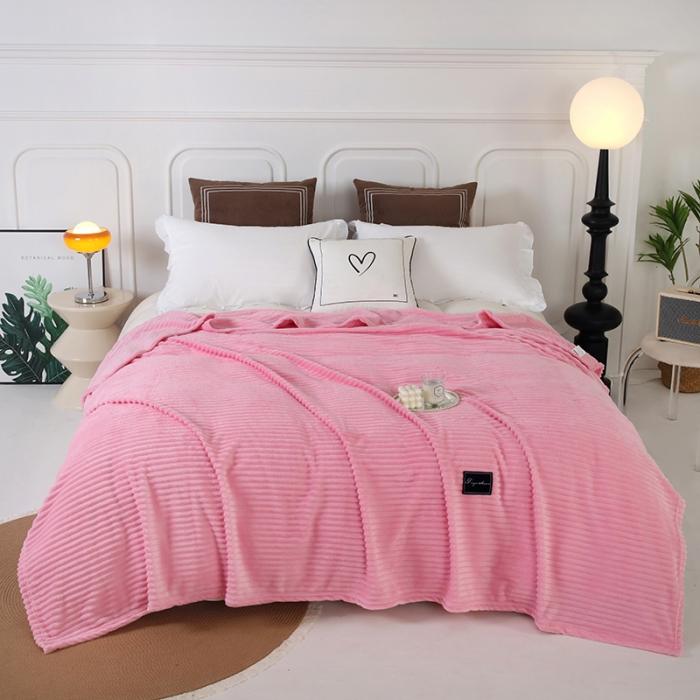 91家纺网 家纺一手货源 找家纺 2025总 纯色条纹空调毯抽条毛毯魔法绒牛奶绒雪花绒午睡毯法莱绒多用毯